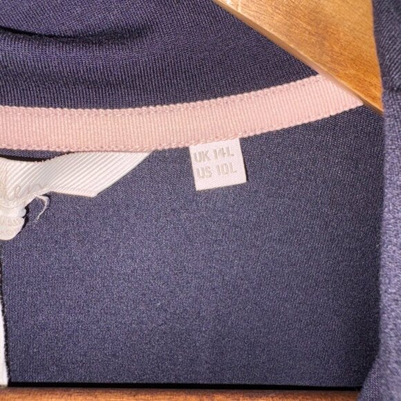 NEW NWT Boden Fixed Wrap Jersey Dress Collar Navy Knit size 10Long - Picture 5 of 9